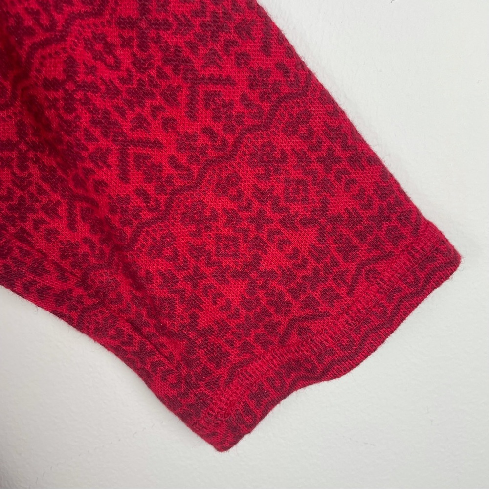 Eddie Bauer Red Aztec Quarter Zip Mock Neck Shirt Size XL - Picture 8 of 11